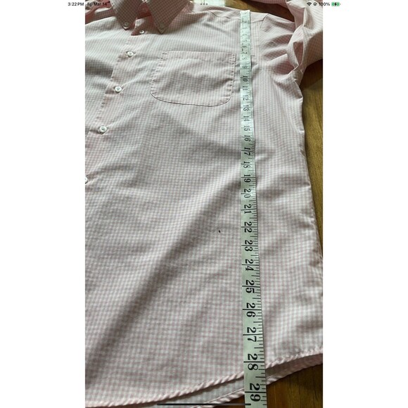 Turtleson Button Down Shirt Mens Large Golf Performance Pink Gingham Plaid - Picture 7 of 7